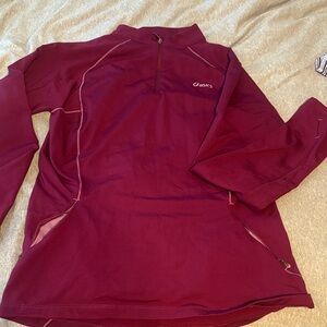 Asics Burgundy Quarter-Zip Pullover